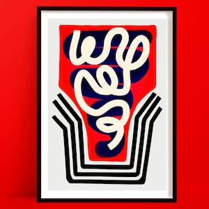 Red Wall Art: Cosmic Abstract Wall Art | Contemporary Art