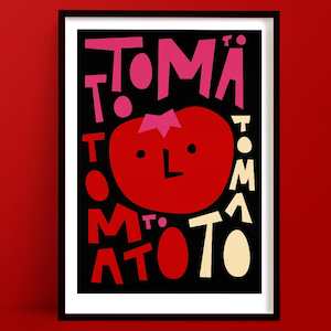 Red Wall Art: Tomato Print | Fun and Quirky Kitchen Decor