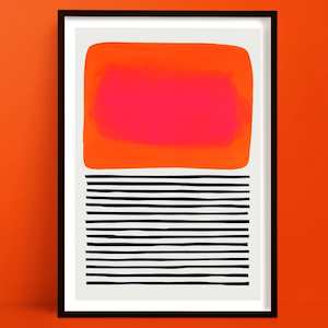 Orange Wall Art: Sunset Ripples Abstract Art Print | Large Abstract Art