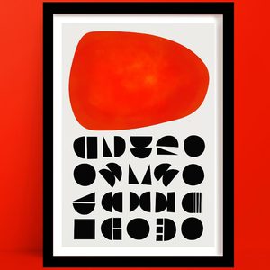 New Prints: Solar Sun Abstract Print | Bold Red Modern Art
