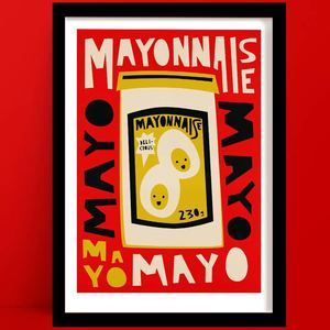 Kitchen Prints: Mayo Typography Print | Art for Food Lover