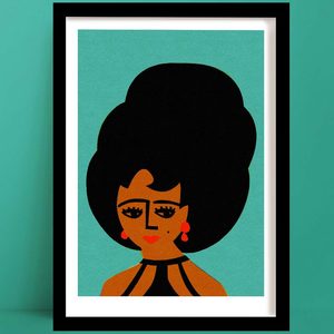 Wholesale Prints: Swinging 60's Girl Print | Teal Room Decor