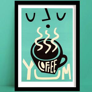 Wholesale Prints: Coffee Print | Teal Wall Art