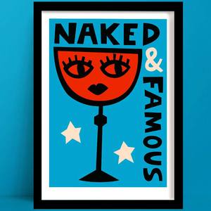 Wholesale Prints: Naked & Famous Cocktail Print | Blue and Orange Wall Art