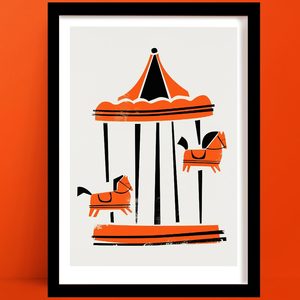 Wholesale Prints: Parisian Carousel Print | Nursery Wall Art