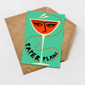 Cocktail Cards: Paper Plane Card (Pack of 6)