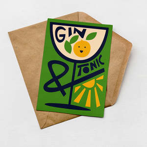 Cocktail Cards: Gin & Tonic Card (Pack of 6)