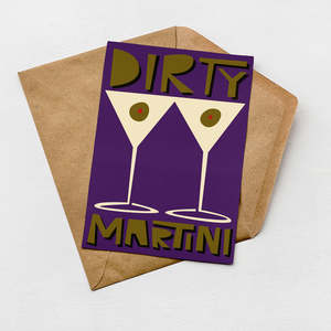 Cocktail Cards: Dirty Martini Card (Pack of 6)