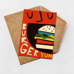 Food Drink Cards: Burger Card (Pack of 6)