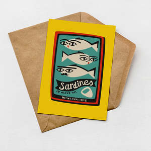 Food Drink Cards: Sardines Card (Pack of 6)