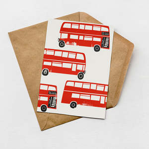 Hobbies And Interests Cards: London Red Bus Card (Pack of 6)