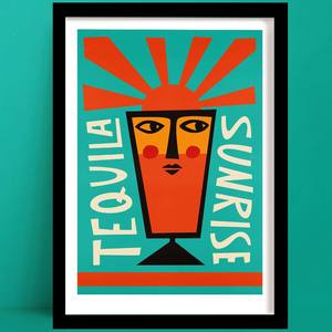 Cocktail Prints 1: Tequila Sunrise Print | Beachy Wall Art