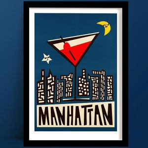 Manhattan Cocktail Print | Moody Room Decor