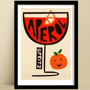 Cocktail Prints 1: Aperol Spritz Print | Classic Cocktail Wall Art