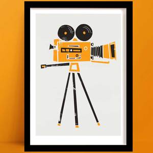 Retro Cine Camera Print | Mid Century Wall art