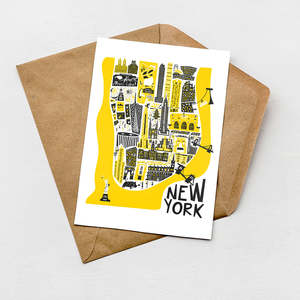 Travel Cards: Manhattan New York Map Card (Pack of 6)