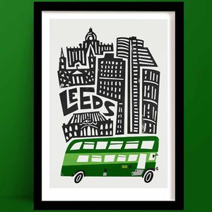 Travel Cards Copy: Leeds Print | Retro Travel Poster