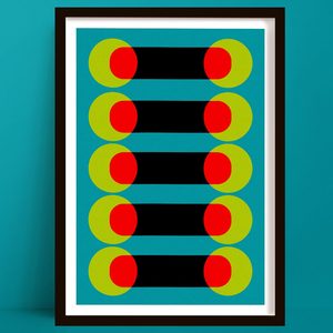 Red Eyes | Bold Circle And Stripe Art Print