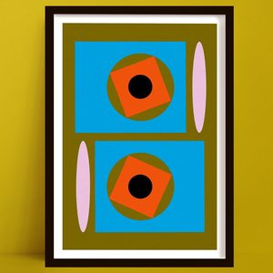 New Prints: Round In A Circle | Vivid Concentric Circle Art Print