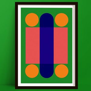 New Prints: Four Corners | Earthy Curved Shape Abstract Print