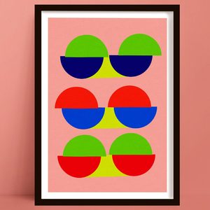 New Prints: Semi Circle | Retro Colour Block Half Circle Art Print