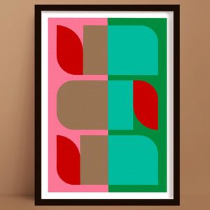 The Birds | Bold Retro Geometric Art Print