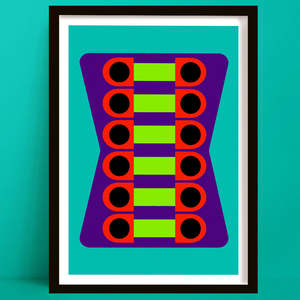 New Prints: Hour Glass | Bright Purple And Orange Abstract Art Print