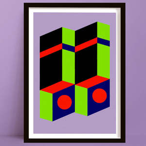 New Prints: Match The Box | Geometric Shapes Abstract Art Print