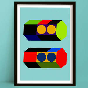 New Prints: Hex Express | Colourful Geometric Shape Abstract Art Print