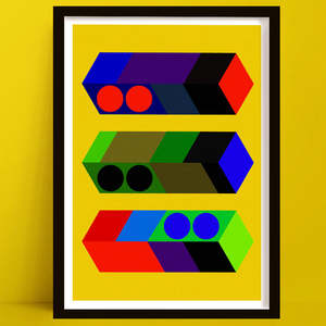 New Prints: Cubes | Bold Colourful Geometric Abstract Art Print