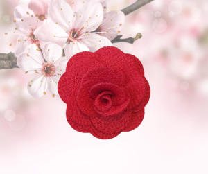 Rider Accessories: Teen Or Adult Fabric Lapel |Red