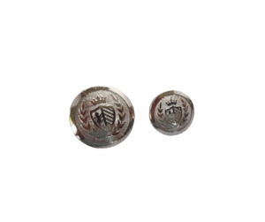 Rider Accessories: Single Silver Shield & Crown Buttons