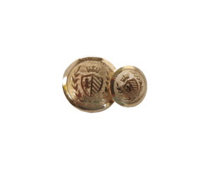 Rider Accessories: Single Gold Shield & Crown Buttons