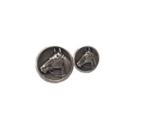 Rider Accessories: Single Silver Horse Head Buttons