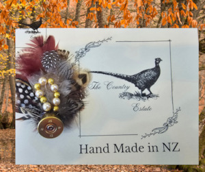 Feather Hat Pin- Small with stone detail