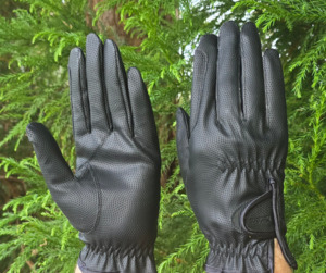 Horse Riding Gloves: Hurlford Sure Grip Gloves Black | Adults