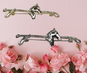 Stock Tie Pins: Horse Head and Crop Stock Pins