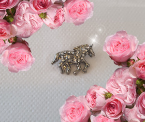 Stock Tie Pins: Rhinestone Horse