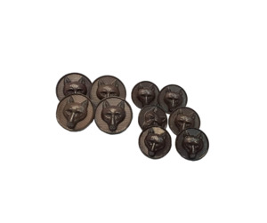 Jacket Buttons: Brown Foxhead Button Set