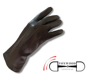 Riding Gloves: Hurlford Brown Leather Riding Gloves Childs