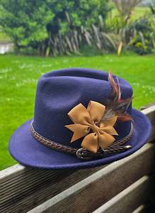 Feather Hat Pin With Bow- Small