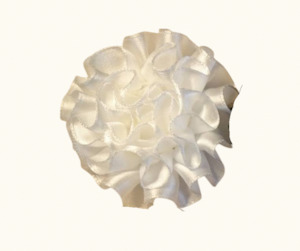 Large Satin Fabric Lapel- White