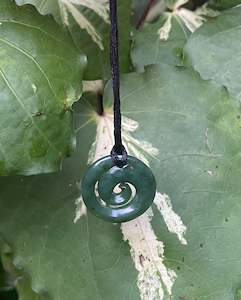 Greenstone: NEW ZEALAND GREENSTONE - POUNAMU -KORU DESIGN