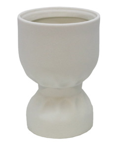 Le Forge: CERAMIC PINCHED VASE - WHITE SMALL