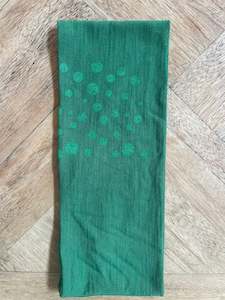 Foxy Home: MERINO PRINTED BANDANA - Green with Green Spots
