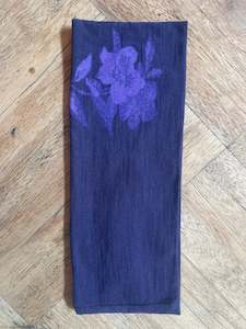 Foxy Home: MERINO PRINTED BANDANA - Purple with Purple Flowe