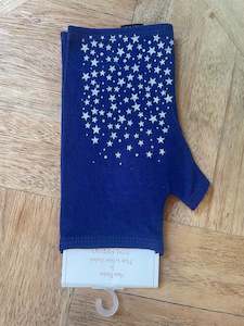 MERINO PRINTED GLOVELETS - Colbolt with Silver Stars