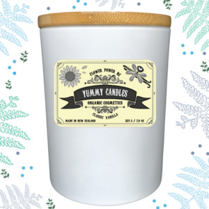 Products: Classic Vanilla Yummy Candle - white tumbler jar