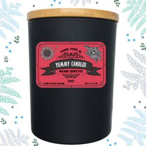 Products: Rose Yummy Candle - black tumbler jar
