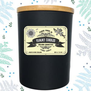 Classic Vanilla Yummy Candle - black tumbler jar